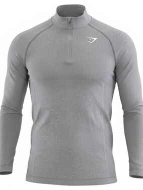 Gymshark Grey Long Sleeve Half-Zip Top